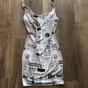 Misguided Newsprint Bodycon Dress